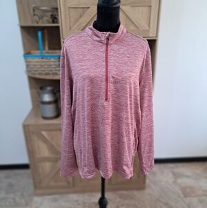 Graham Luxe Pullover Mens XL Red Heather Quarter Zip Performance Athletic Golf